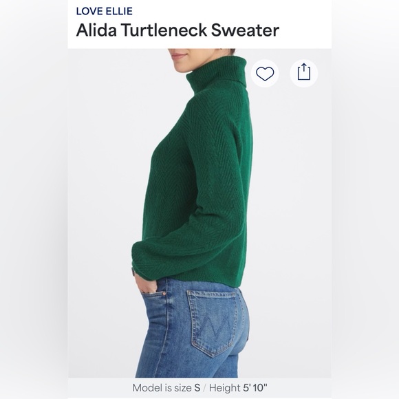 Alida Green Turtleneck Sweater by Love Ellie - Picture 3 of 6